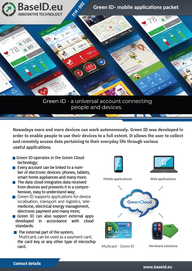 GREEN ID – MOBILE APPLICATIONS PACKET