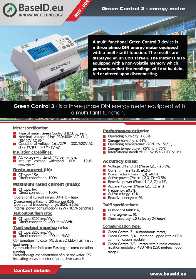 GREEN CONTROL 3 – ENERGY METER